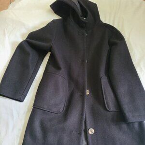 GIRLS Old Navy Coat Jacket - Black/Hooded/Pockets SIZE 10-12
